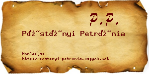 Pöstényi Petrónia névjegykártya